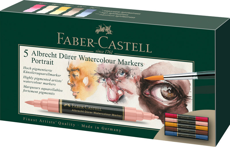 Laad de afbeelding in de Gallery-viewer, Faber Castell Fc-160307 Wk25Aquarel Marker Fc Albrechtdürer 5 Stuks Portrait