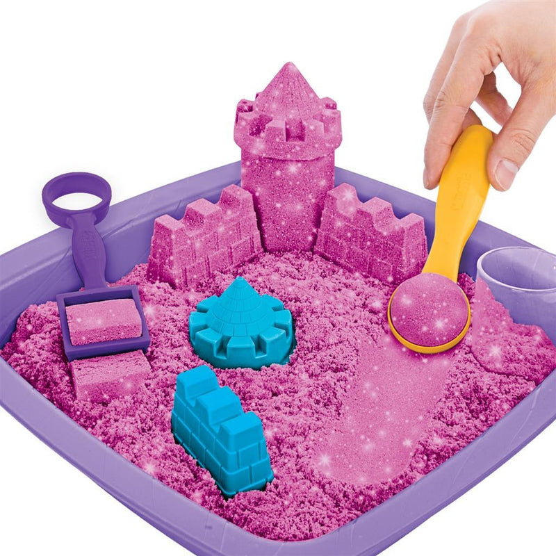 Laad de afbeelding in de Gallery-viewer, Kinetic Sand Sparkling Sandcastle Speelset Roze