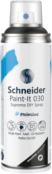 Laad de afbeelding in de Gallery-viewer, Schneider S-Ml03050001 Supreme Diy Spray Paint-It 030 Zwart 200Ml Acrylverf