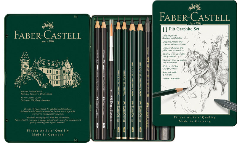 Laad de afbeelding in de Gallery-viewer, Faber Castell Fc-112972 Grafietset Faber-Castell Pitt 11-Delig