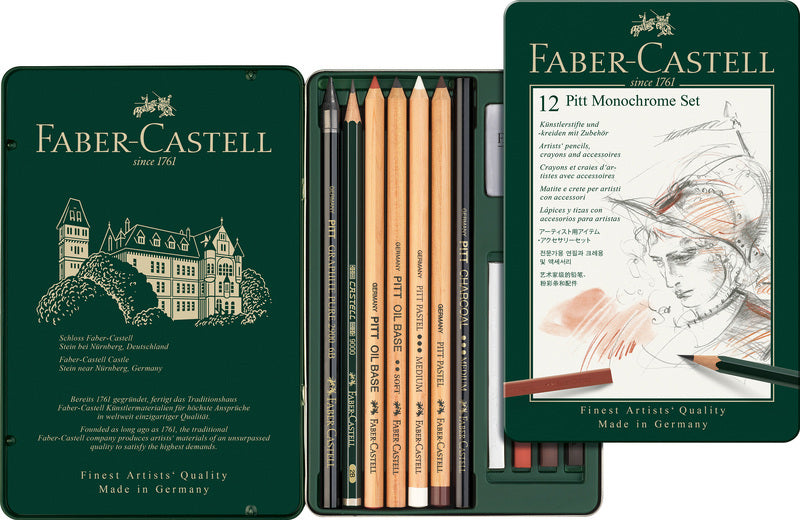 Laad de afbeelding in de Gallery-viewer, Faber Castell Fc-112975 Pitt Monochrome Set Faber-Castell 12-Delig Medium