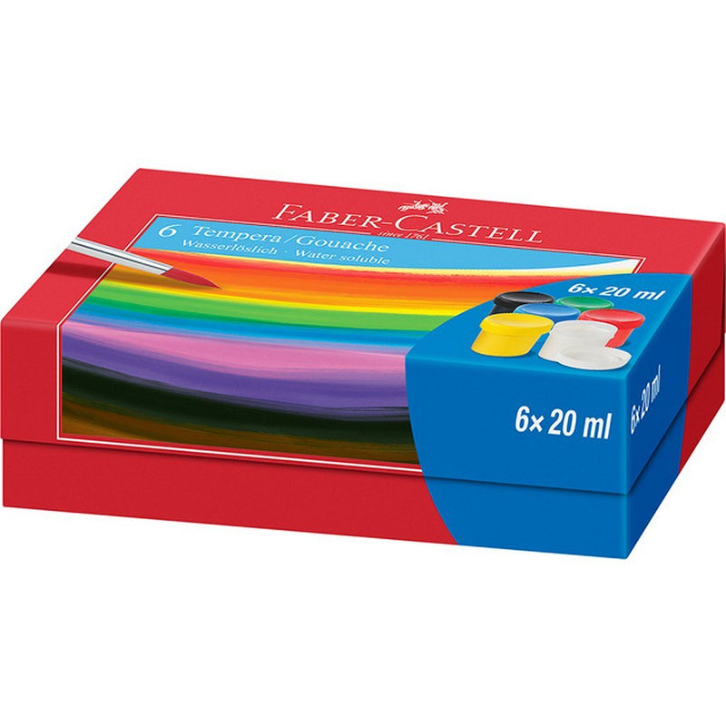 Laad de afbeelding in de Gallery-viewer, Faber Castell Fc-121040 Tempera-Gouache Verf 6 Kleuren