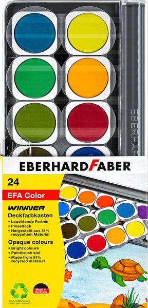 Laad de afbeelding in de Gallery-viewer, Eberhard Faber Ef-578324 Verfdoos Winner 24 Kleuren + Mengpalet