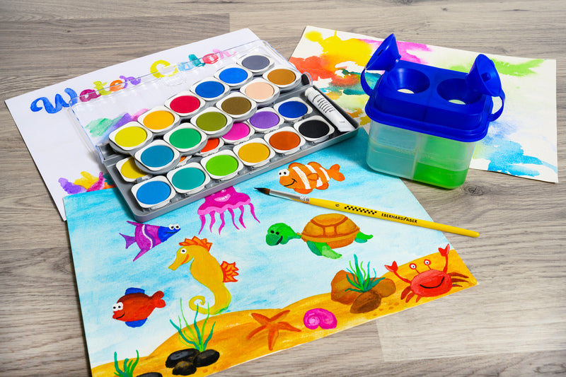 Laad de afbeelding in de Gallery-viewer, Eberhard Faber Ef-578324 Verfdoos Winner 24 Kleuren + Mengpalet