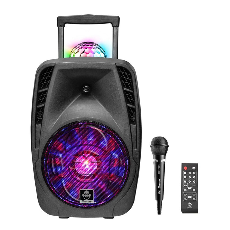 Laad de afbeelding in de Gallery-viewer, Idance Groove Boombox 216 + Wielen En Licht Zwart