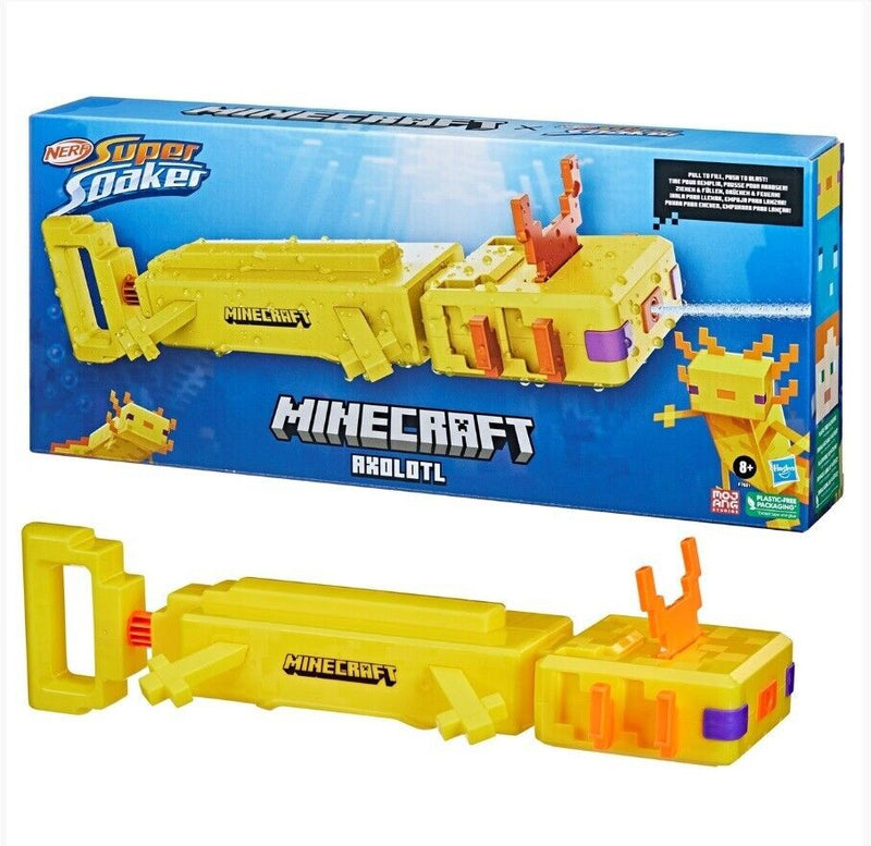 Laad de afbeelding in de Gallery-viewer, NERF SUPER SOAKER Water blaster Minecraft Axolotl