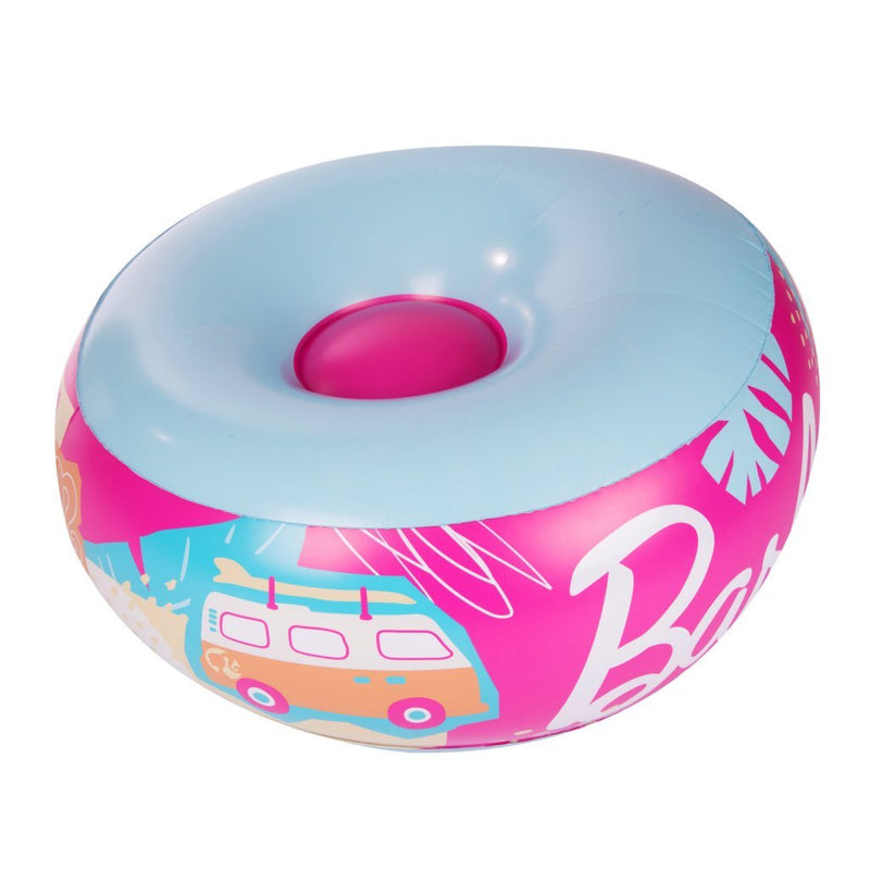 Laad de afbeelding in de Gallery-viewer, Barbie Opblaasbare Stoel 35X62 Cm Roze/Blauw