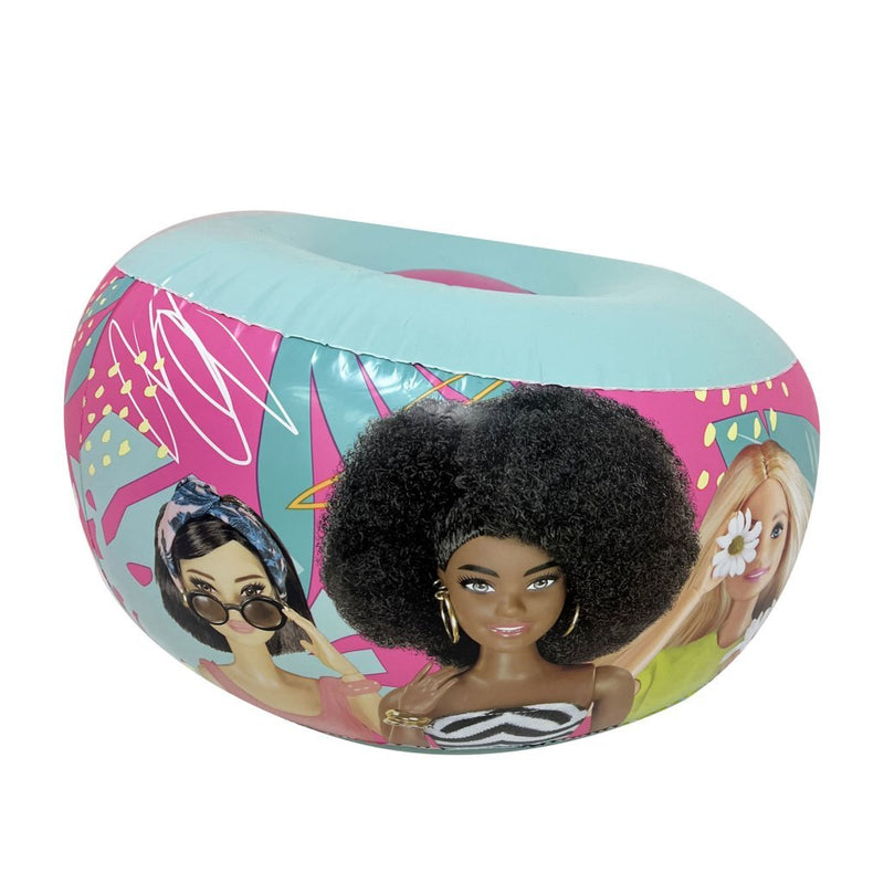 Laad de afbeelding in de Gallery-viewer, Barbie Opblaasbare Stoel 35X62 Cm Roze/Blauw
