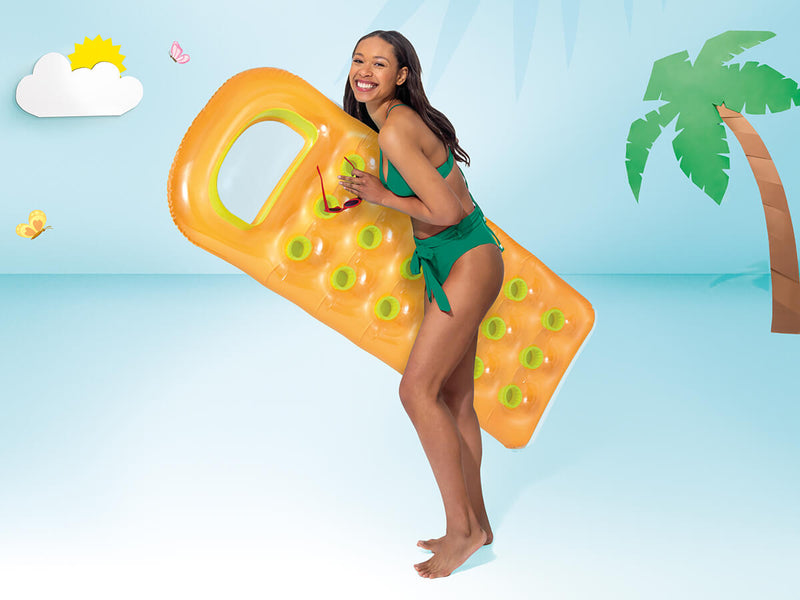 Laad de afbeelding in de Gallery-viewer, Intex Gekleurd Luchtbed Met Venster - Oranje