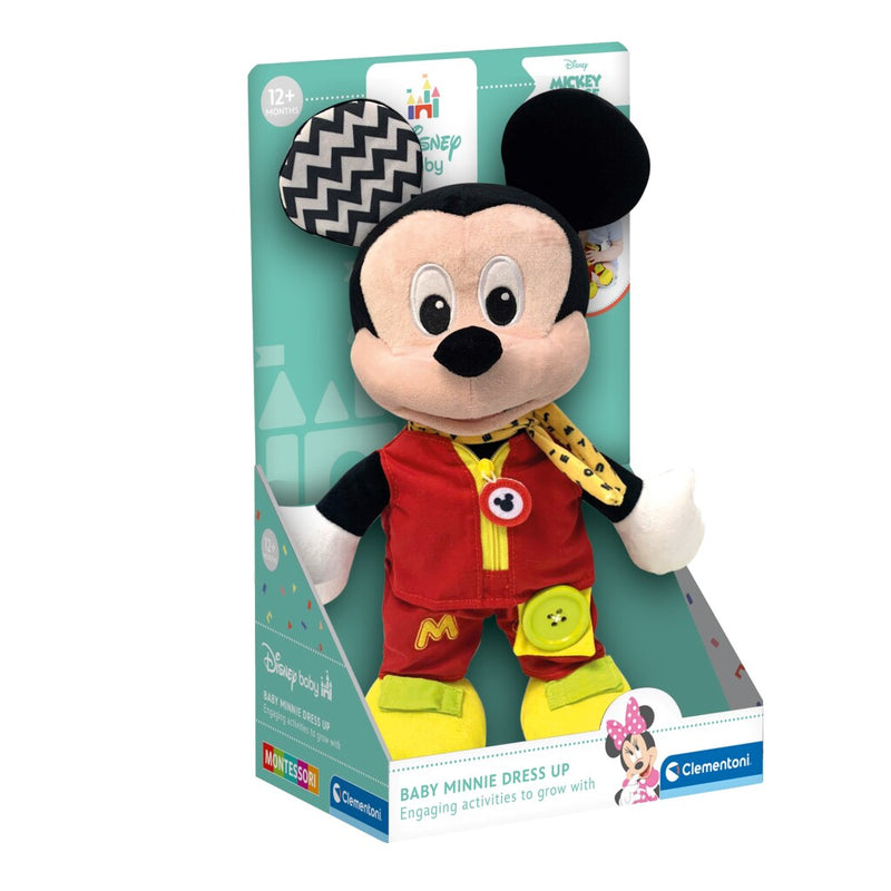 Laad de afbeelding in de Gallery-viewer, Clementoni Baby Disney Mickey Mouse Dress Up Knuffel