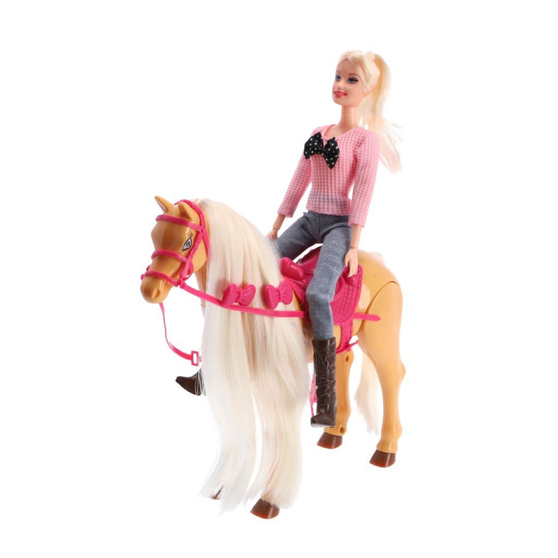 Laad de afbeelding in de Gallery-viewer, Overige Merken Pop Met Echt Lopend Paard Speelset