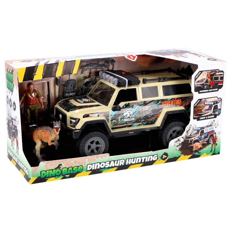 Laad de afbeelding in de Gallery-viewer, Dinobase Terreinwagen Met Dino + Licht En Geluid