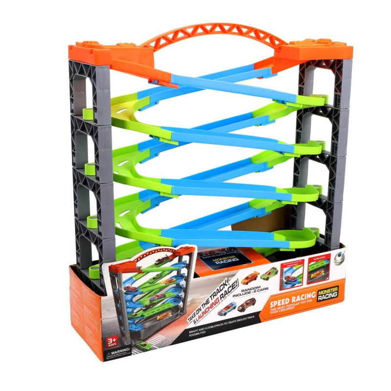 Laad de afbeelding in de Gallery-viewer, Overige Merken Racebaan Deluxe 5 Lagen + 2 Racewagens