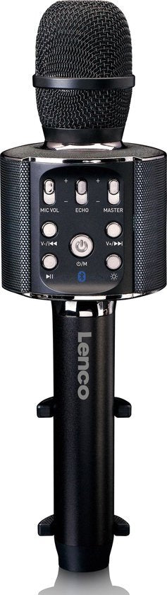 Laad de afbeelding in de Gallery-viewer, Lenco Bmc-090Bk Bluetooth Karaoke Microfoon Met Speaker En Verlichting Zwart