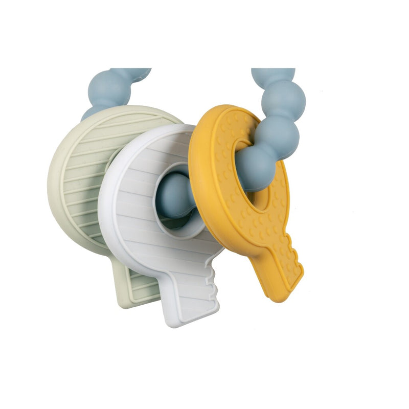 Laad de afbeelding in de Gallery-viewer, Little Dutch Bijtring Siliconen Sleutelbos Blauw