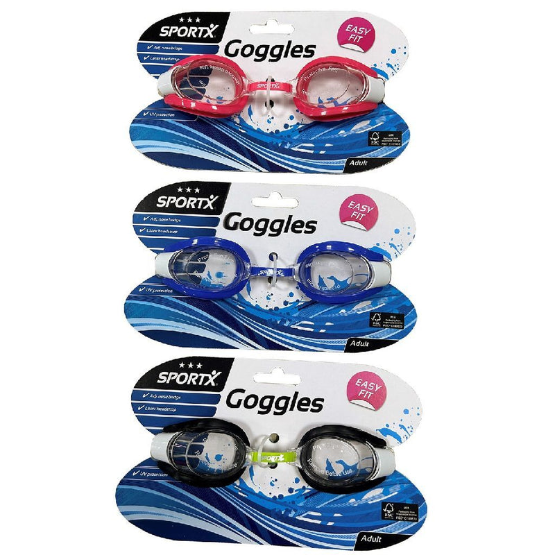 Laad de afbeelding in de Gallery-viewer, Sportx Volwassenen Zwembril 3 Sterren Assorti