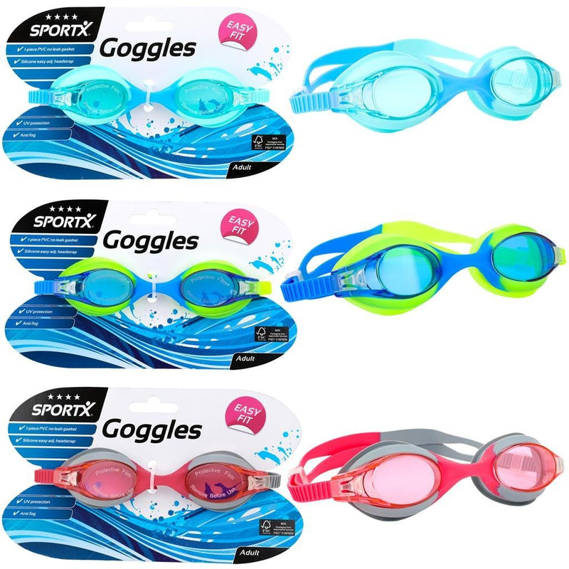 Laad de afbeelding in de Gallery-viewer, Sportx Volwassenen Zwembril 4 Sterren Assorti