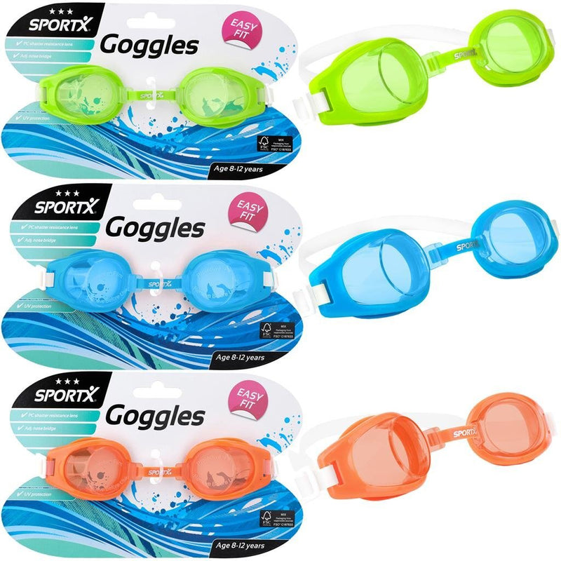Laad de afbeelding in de Gallery-viewer, Sportx Junior Zwembril 3 Sterren Groen/Blauw/Oranje Assorti