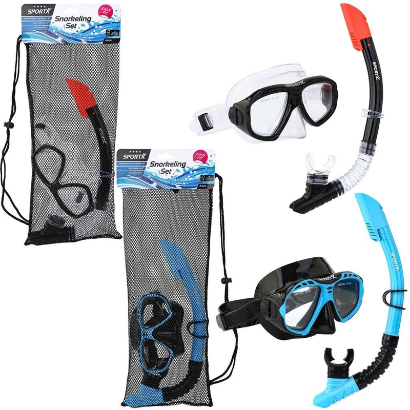 Laad de afbeelding in de Gallery-viewer, Sportx Volwassenen Snorkelset 4 Sterren Assorti