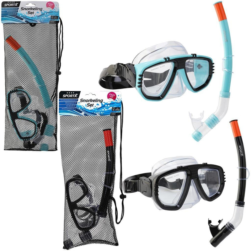 Laad de afbeelding in de Gallery-viewer, Sportx Volwassenen Snorkelset 4 Sterren Assorti