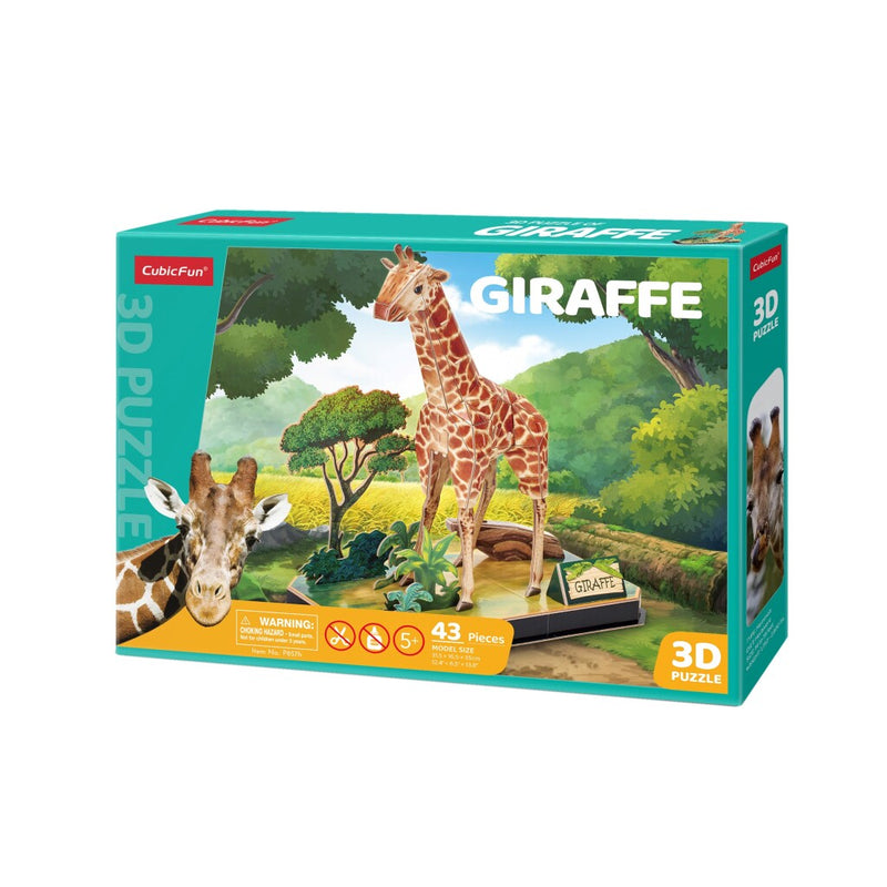 Laad de afbeelding in de Gallery-viewer, Cubic Fun 3D Puzzel Giraffe 43 Stukjes