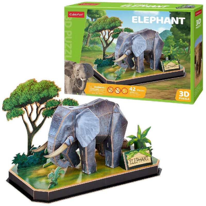 Laad de afbeelding in de Gallery-viewer, Cubic Fun 3D Puzzel Olifant 42 Stukjes