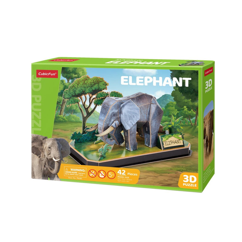 Laad de afbeelding in de Gallery-viewer, Cubic Fun 3D Puzzel Olifant 42 Stukjes