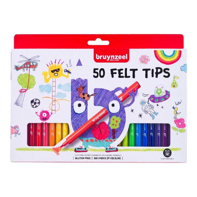 Laad de afbeelding in de Gallery-viewer, Bruynzeel Viltstiften 50 Kleuren