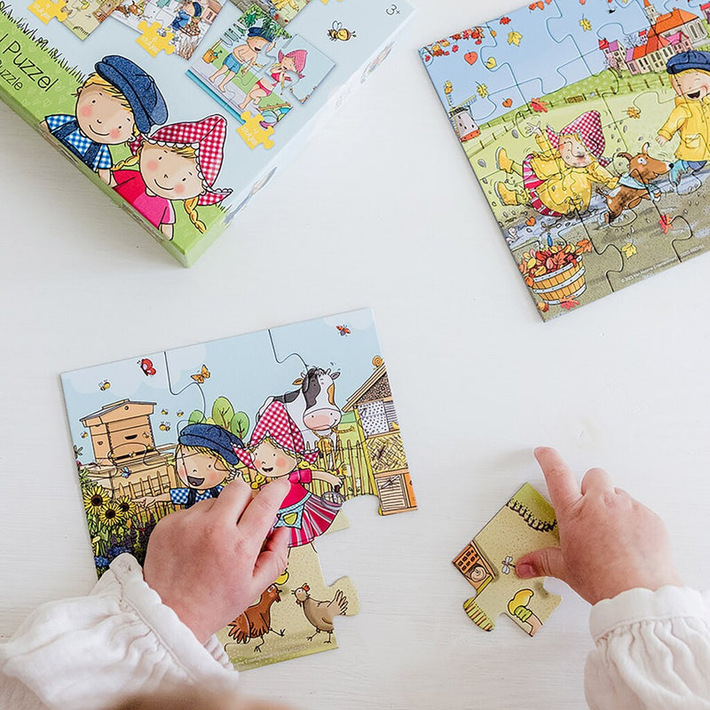 Laad de afbeelding in de Gallery-viewer, Bambolino Toys Fien En Teun 4In1 Puzzel 4-16 Stukjes
