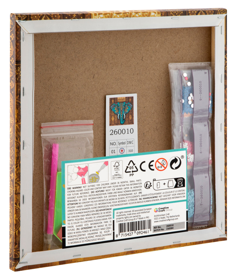 Laad de afbeelding in de Gallery-viewer, Grafix Diamond Painting Op Canvas Olifant