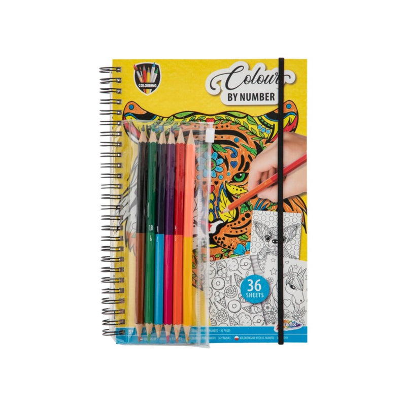Laad de afbeelding in de Gallery-viewer, Grafix Kleurboek Kleuren Op Nummer + 6 Potloden