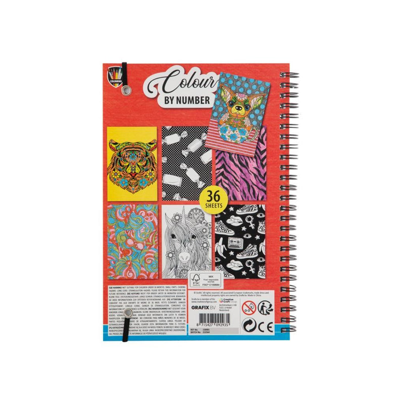 Laad de afbeelding in de Gallery-viewer, Grafix Kleurboek Kleuren Op Nummer + 6 Potloden