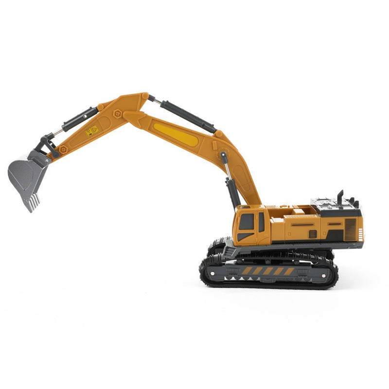 Laad de afbeelding in de Gallery-viewer, Metal World Graafmachine Met Rupsbanden 1:55 Geel/Zwart