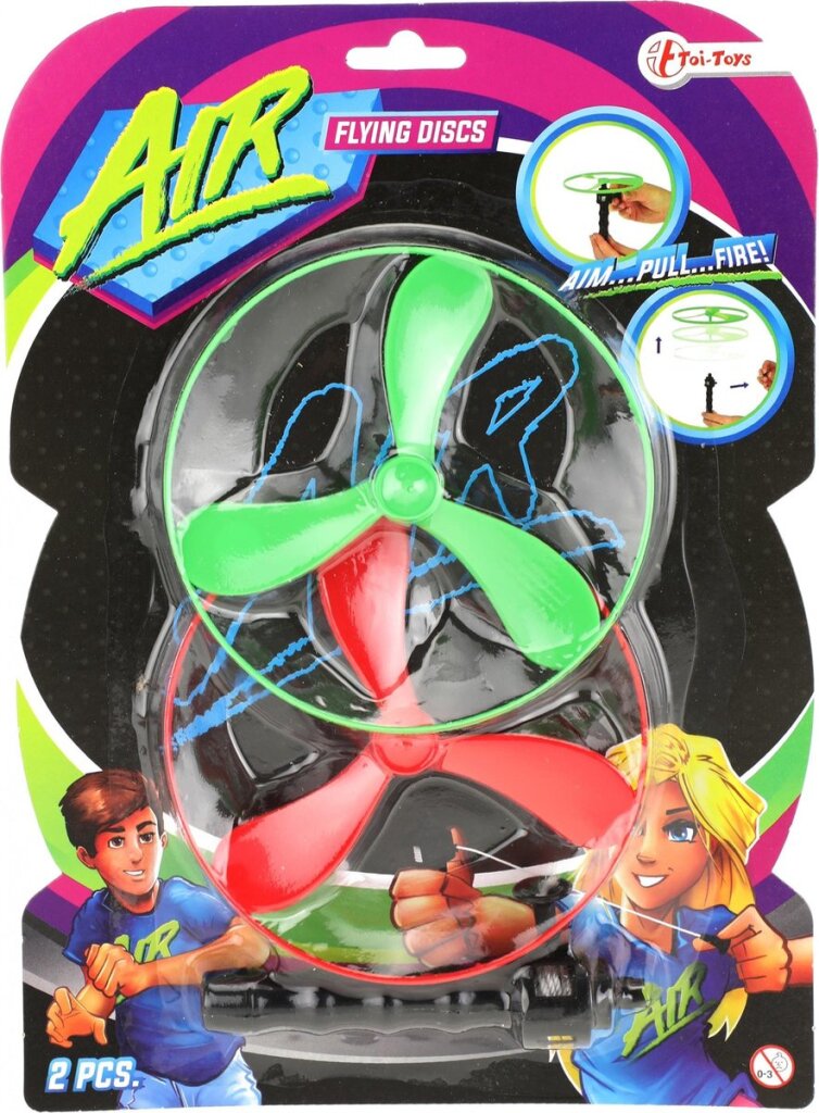 Laad de afbeelding in de Gallery-viewer, Go Play Toi-Toys Flying Discs Air 12 Cm Groen/Rood 3-Delig