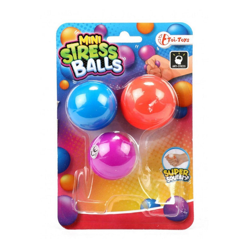 Laad de afbeelding in de Gallery-viewer, Toi-Toys Mini Anti Stressbal 4 Cm 3 Stuks