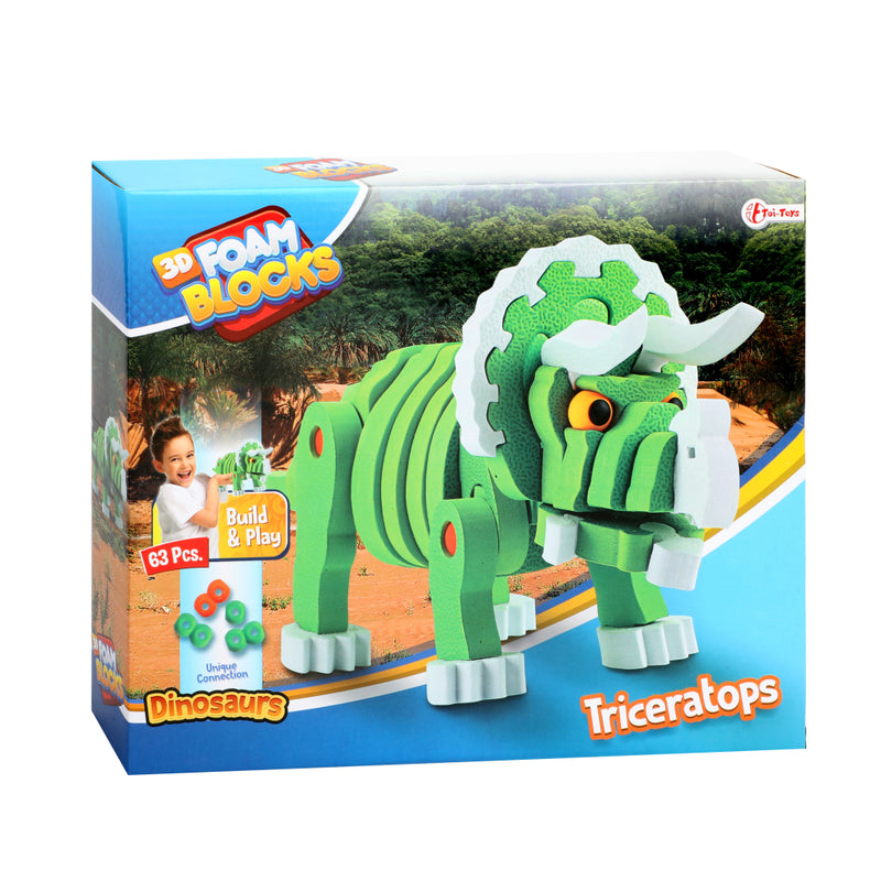 Laad de afbeelding in de Gallery-viewer, Toi-Toys Knutselpuzzel Tricera Junior 25,8 Cm Groen 59-Delig