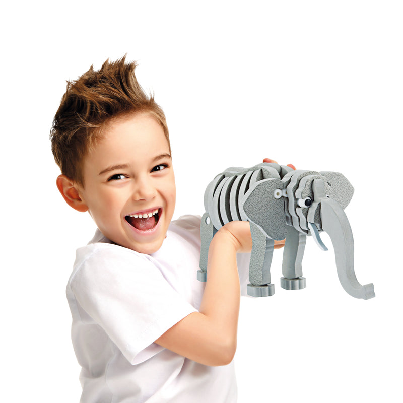 Laad de afbeelding in de Gallery-viewer, Toi-Toys 3D Puzzel Olifant Junior 31,5 Cm Foam Grijs 75-Delig