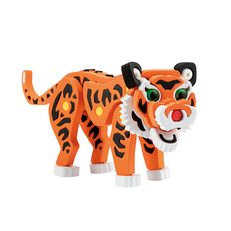 Laad de afbeelding in de Gallery-viewer, Toi-Toys 3D Puzzel Tijger Junior 31,5 Cm Foam Oranje 121-Delig