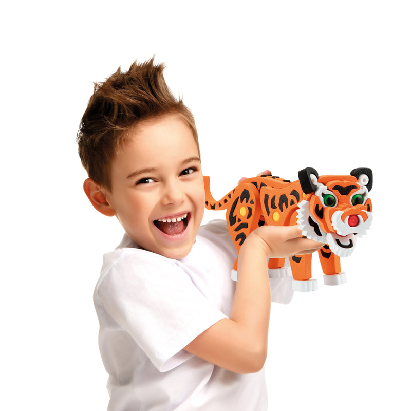 Laad de afbeelding in de Gallery-viewer, Toi-Toys 3D Puzzel Tijger Junior 31,5 Cm Foam Oranje 121-Delig