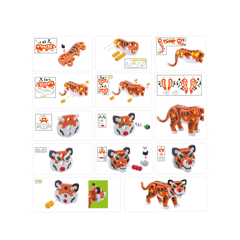 Laad de afbeelding in de Gallery-viewer, Toi-Toys 3D Puzzel Tijger Junior 31,5 Cm Foam Oranje 121-Delig