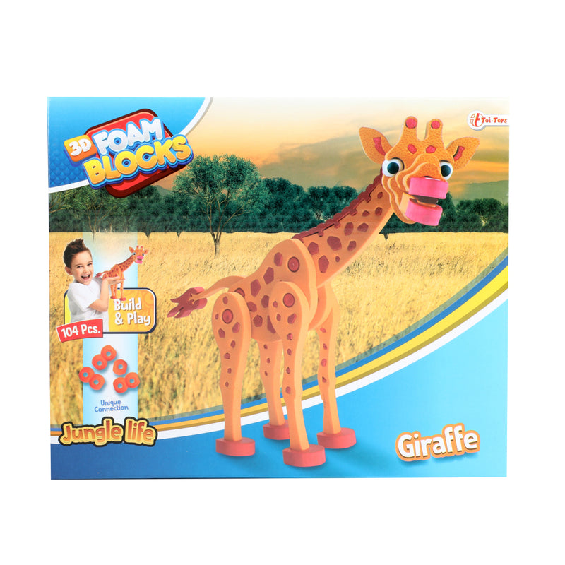 Laad de afbeelding in de Gallery-viewer, Toi-Toys 3D Puzzel Giraffe Junior 31,5 Cm Foam Oranje 104-Delig