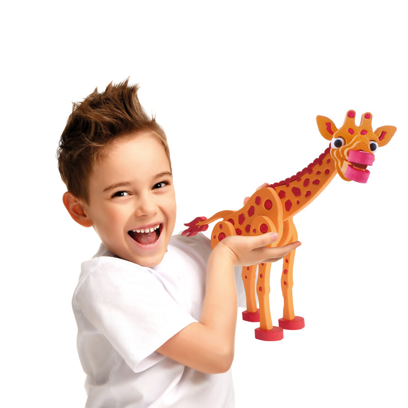 Laad de afbeelding in de Gallery-viewer, Toi-Toys 3D Puzzel Giraffe Junior 31,5 Cm Foam Oranje 104-Delig