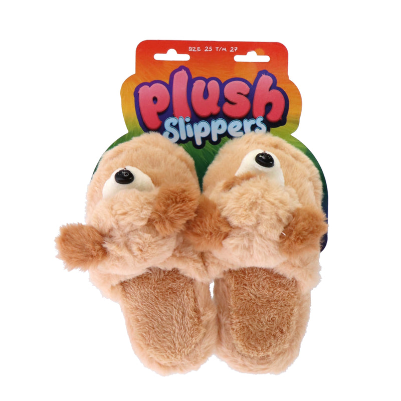 Laad de afbeelding in de Gallery-viewer, Toi-Toys Pluche Kinderpantoffels Hond Maat 25-27 Beige