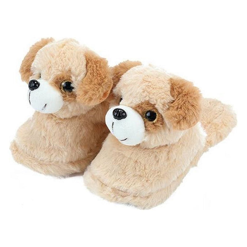 Laad de afbeelding in de Gallery-viewer, Toi-Toys Pluche Kinderpantoffels Hond Maat 25-27 Beige