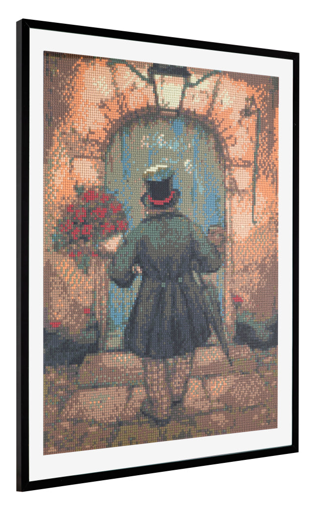 Laad de afbeelding in de Gallery-viewer, Grafix Diamond Painting Anton Pieck Man Met Rozen 40X50Cm