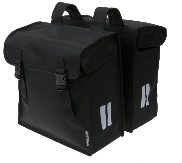 Laad de afbeelding in de Gallery-viewer, Basil Dubbele Fietstas Mara Xxl 47L Zwart