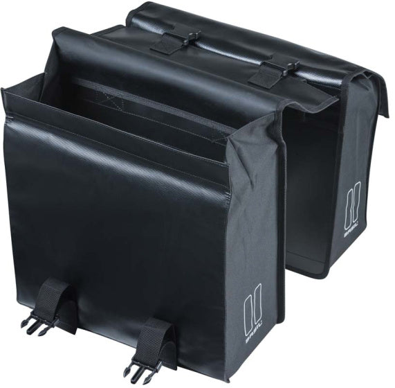 Laad de afbeelding in de Gallery-viewer, Basil Dubbele Fietstas Urban Load 48-53 Liter – 17738 zwart