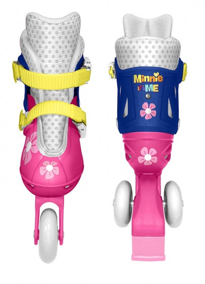 Laad de afbeelding in de Gallery-viewer, Disney Inline Skates Minnie Mouse Hardboot Wit/Blauw Maat 27/30