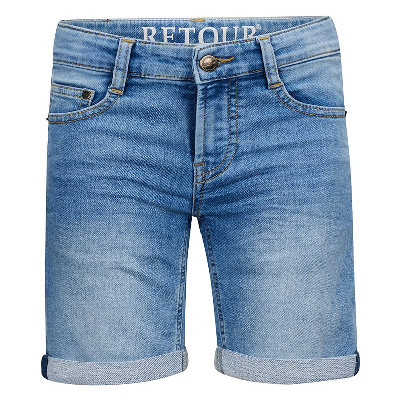 Laad de afbeelding in de Gallery-viewer, Retour Jeans Loeks Indigo Jog Shortje Light Blue Denim