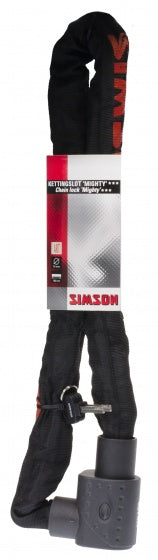 Laad de afbeelding in de Gallery-viewer, Simson Kettingslot Mighty Art-3 100 Cm X 10 Mm Zwart/Rood